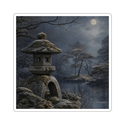 Kanso Stone Lantern Sticker - Japandi Japanese Pattern