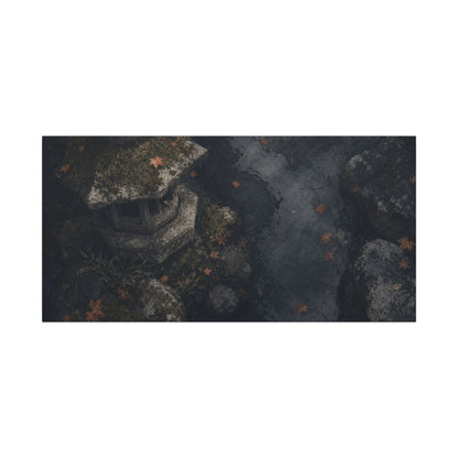 Stone Lantern Canvas Art | Autumn Japandi Texture Art