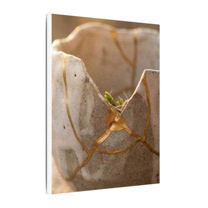 Golden Hour Broken Pottery Canvas Art - Japandi Kanso