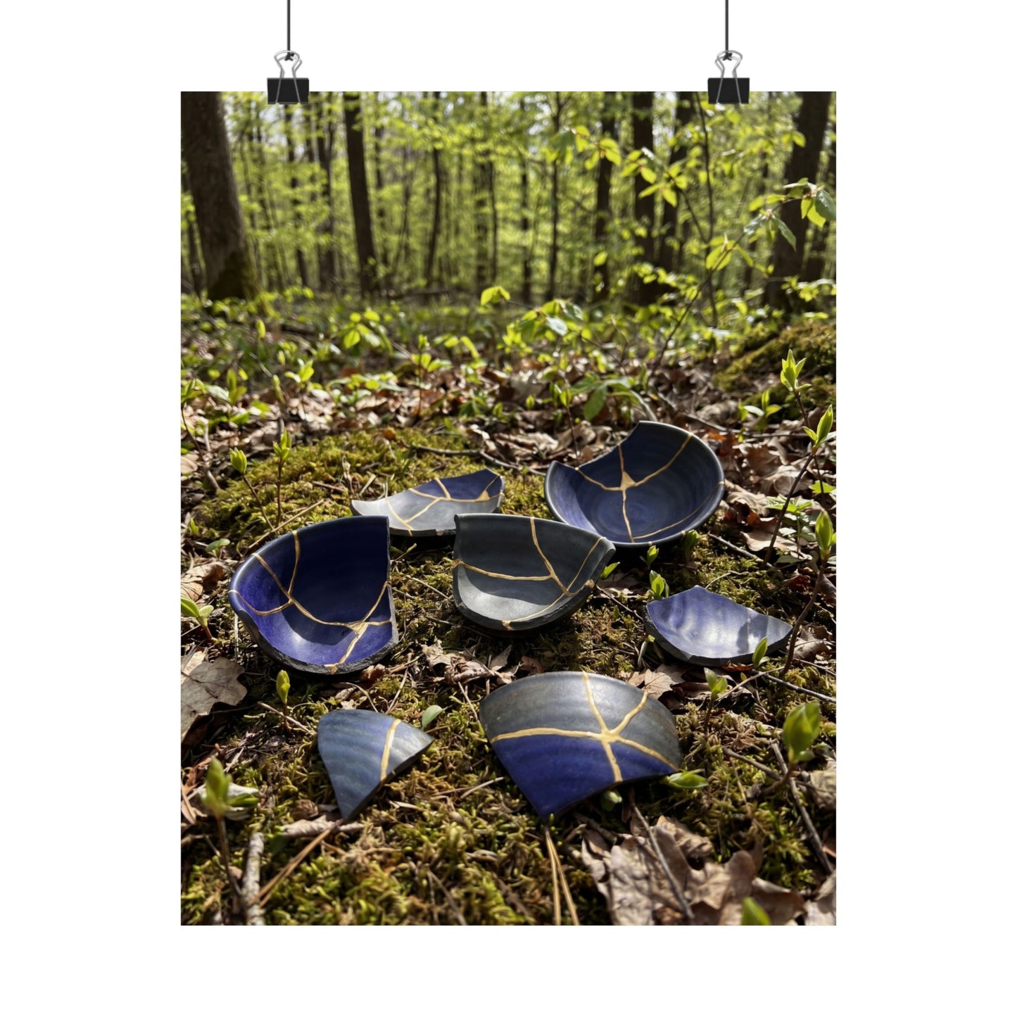 Broken Pottery Spring Wall Art Print | Kintsugi Philosophical Design