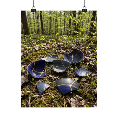 Broken Pottery Spring Wall Art Print | Kintsugi Philosophical Design