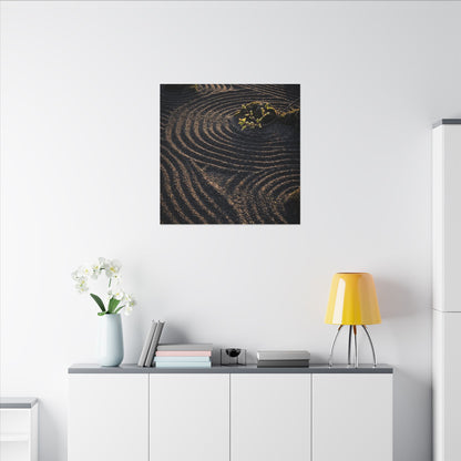 Spring Rock Garden Shadow Zen Canvas Art | Atmospheric Decor