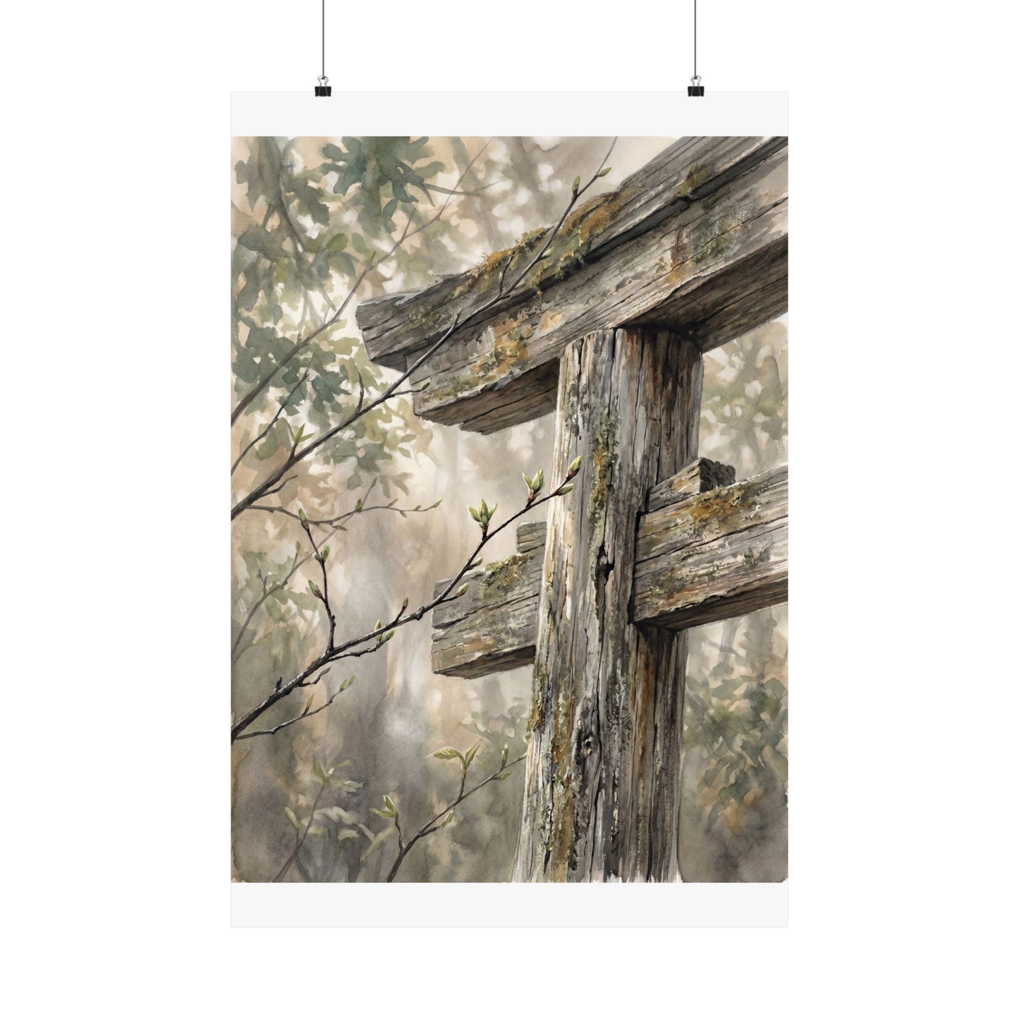 Torii Gate Spring Wall Art Print | Japandi Neutral Design