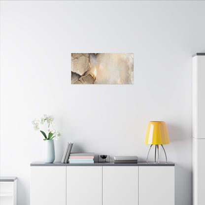 Broken Pottery Winter Canvas Art | Japandi Warm Design