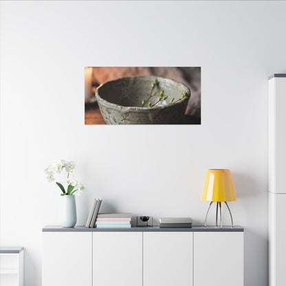 Ceramic Bowl Spring Canvas Art | Japandi Neutral Design