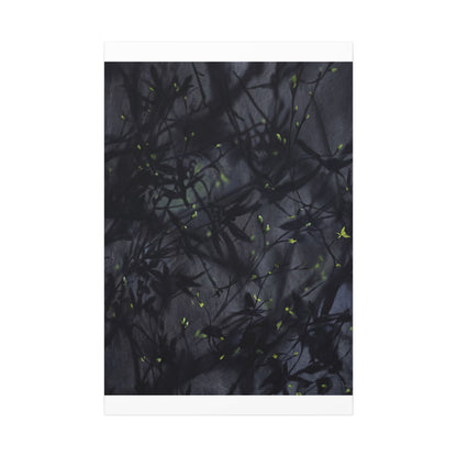 Shadow Play Spring Canvas Art | Dark Japandi Atmospheric Design