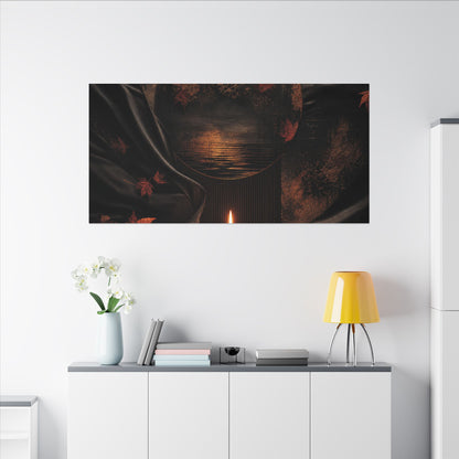 Silk Drape Autumn Canvas Art | Dark Japandi Moody Design