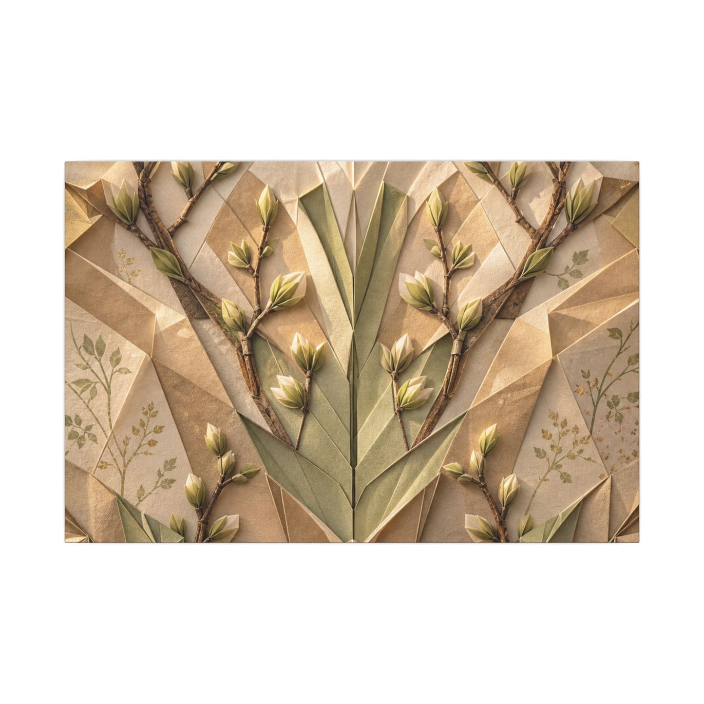 Kanso Paper Fold Canvas Art - Japandi Japanese Pattern