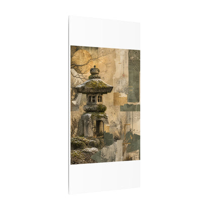 Elegant Stone Lantern Canvas Art - Texture Japandi