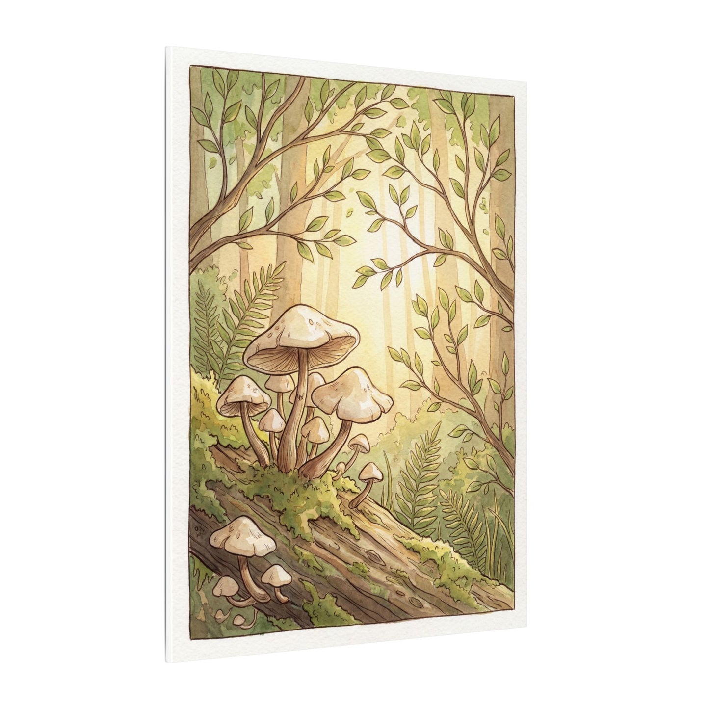 Spring Wild Mushrooms Mushroom Illustration Canvas Art | Cozy Decor