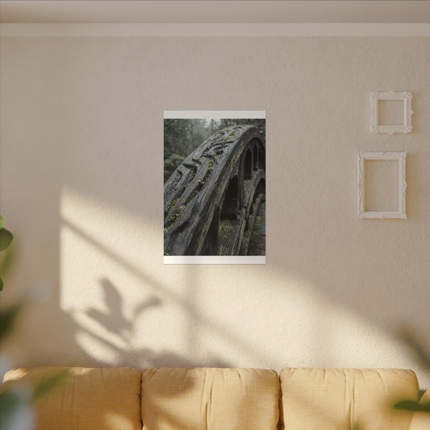 Overcast Wooden Bridge Canvas Art - Japandi Kanso