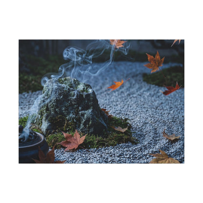 Autumn Incense Smoke Karesansui Canvas Art | Calm Decor