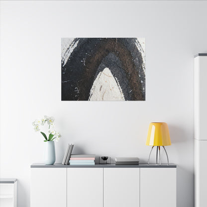 Moody Ink Brushstroke Canvas Art - Moody Minimal Dark Japandi