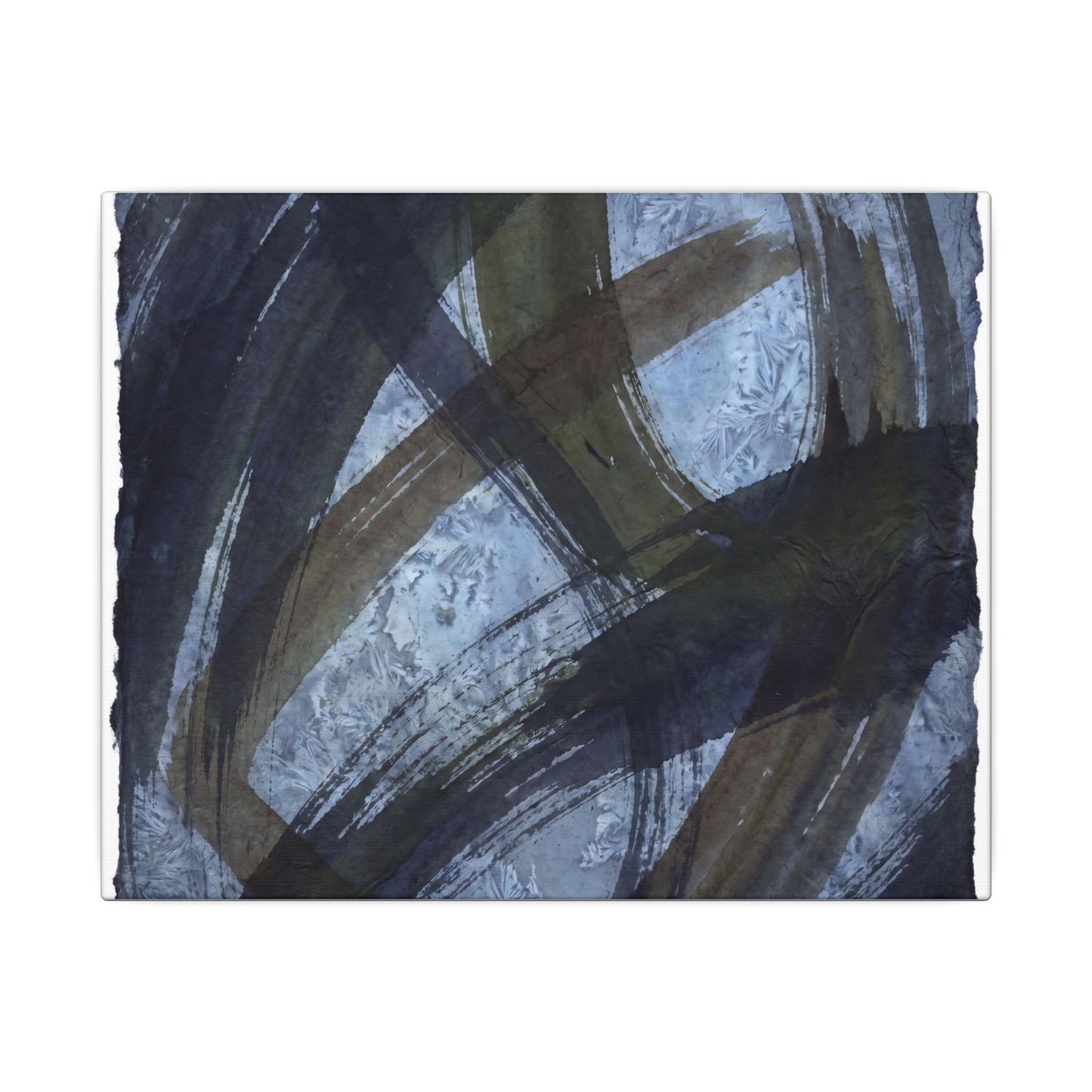 Ink Brushstroke Canvas Art | Winter Dark Japandi Shadow Zen Art