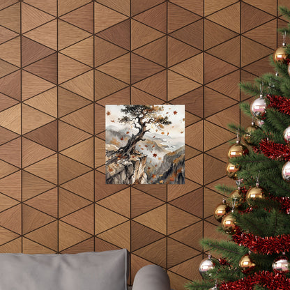 Pine Tree Watercolor Wall Art Print | Earthy Japandi Art