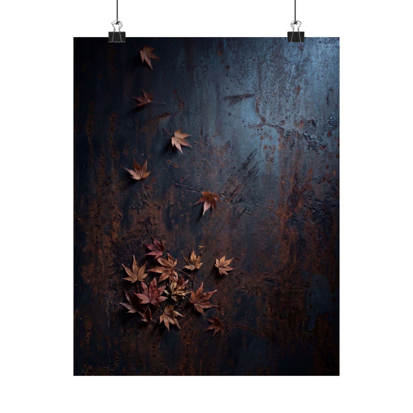 Rust Patina Wall Art Print | Autumn Dark Japandi Shadow Zen Art