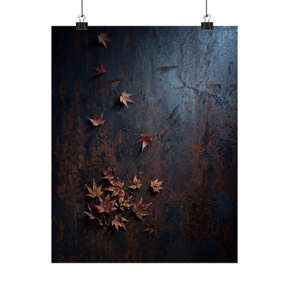 Rust Patina Wall Art Print | Autumn Dark Japandi Shadow Zen Art