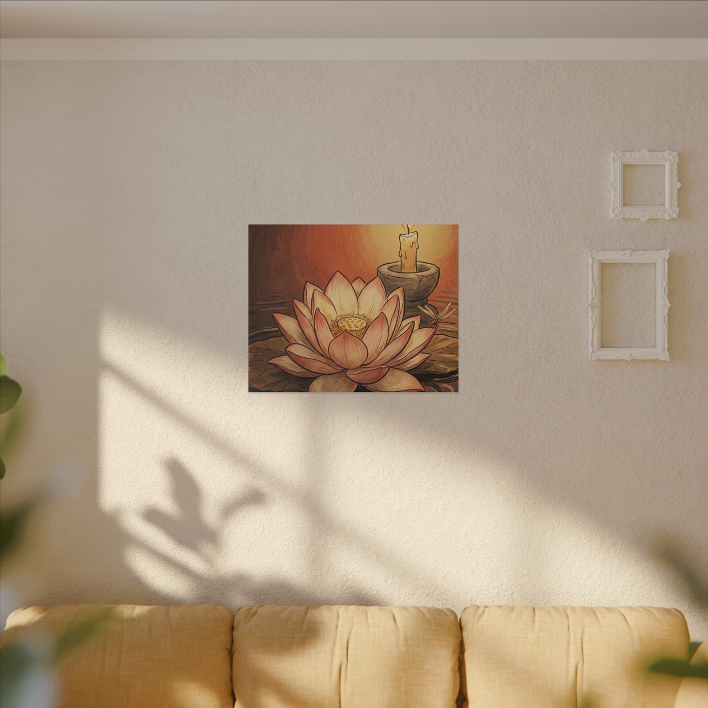 Lotus Flower Summer Canvas Art | Zen Contemplative Design