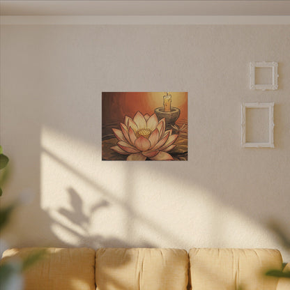 Lotus Flower Summer Canvas Art | Zen Contemplative Design