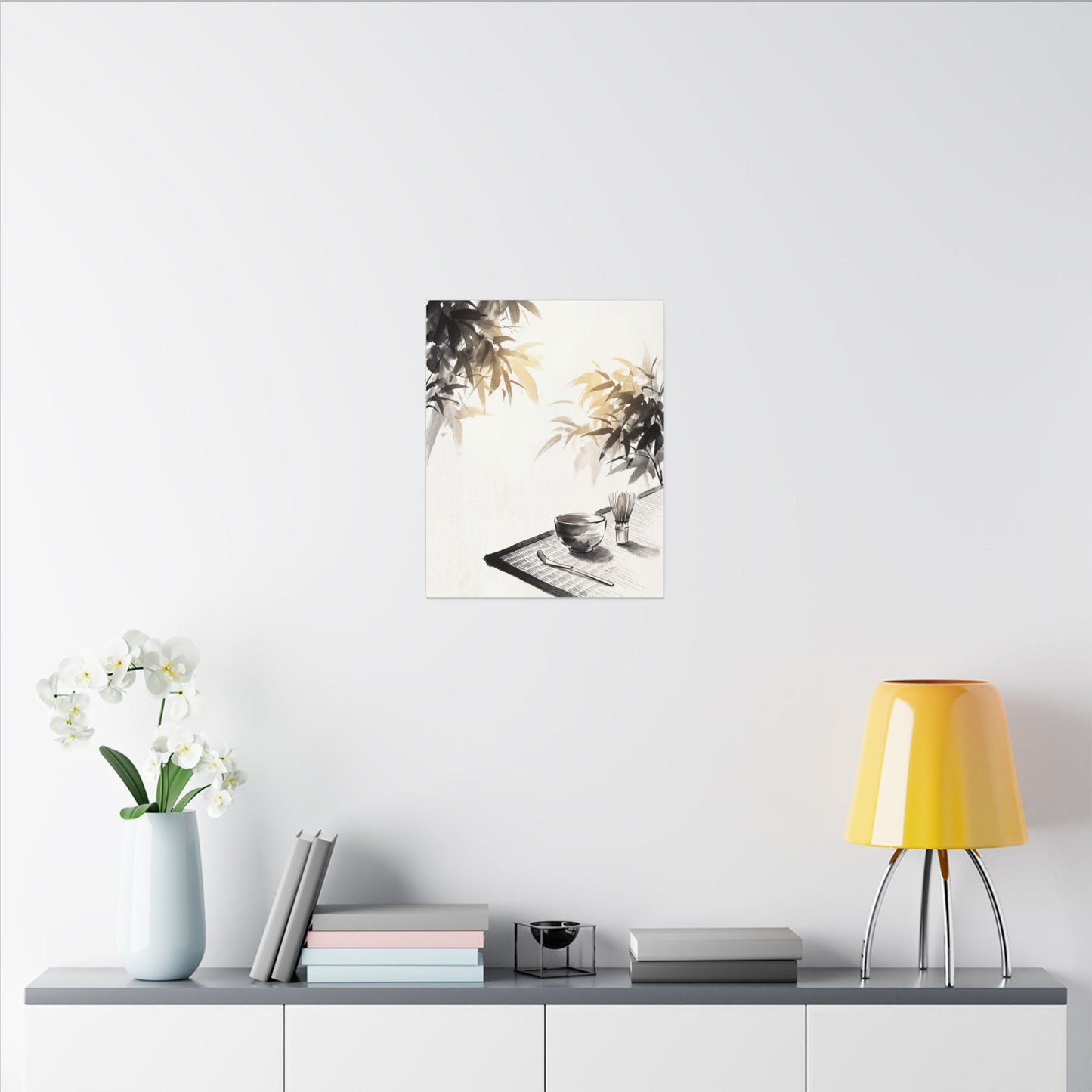 Tea Ceremony Sumi E Canvas Art | Serene Zen Art