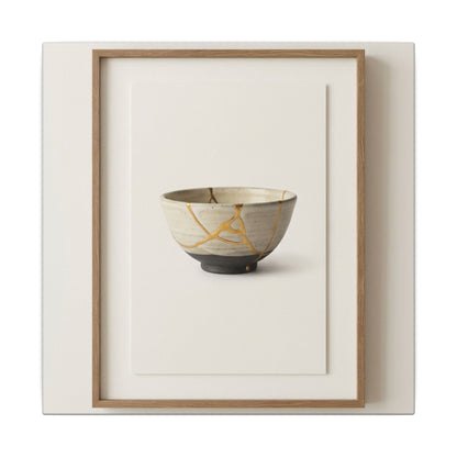 Kintsugi Charcoal Canvas Art