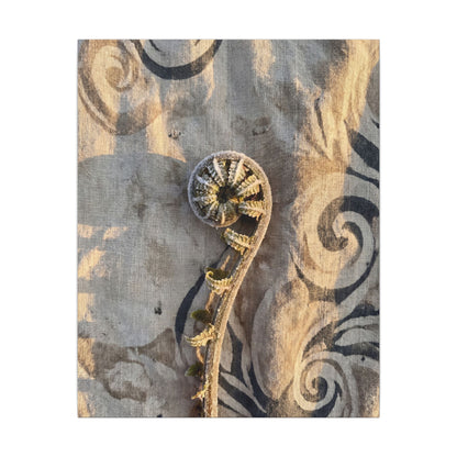 Fern Unfurling Canvas Art | Winter Japandi Japanese Pattern Art