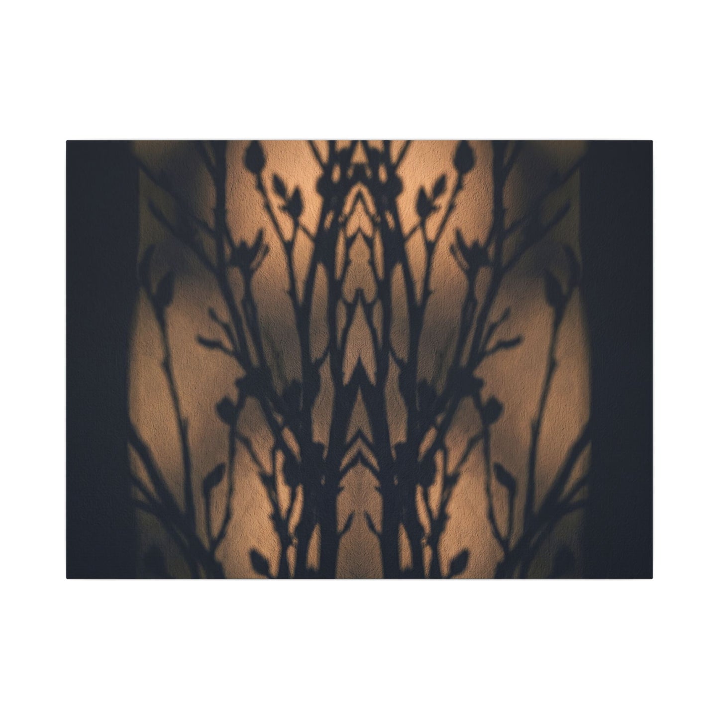 Dark Japandi Shadow Play in Golden Hour | Shadow Zen Canvas Art