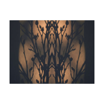 Dark Japandi Shadow Play in Golden Hour | Shadow Zen Canvas Art
