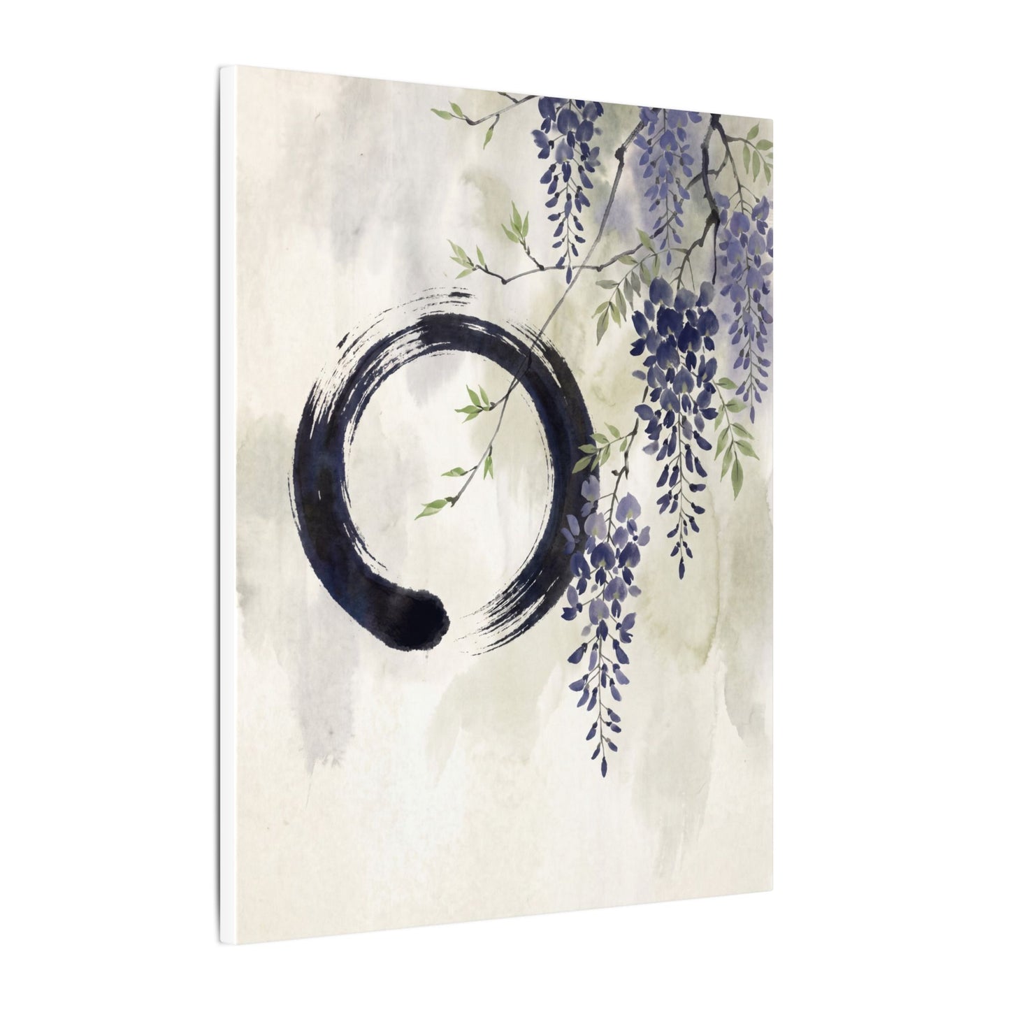Wisteria Enso Canvas Art | Serene Zen Art