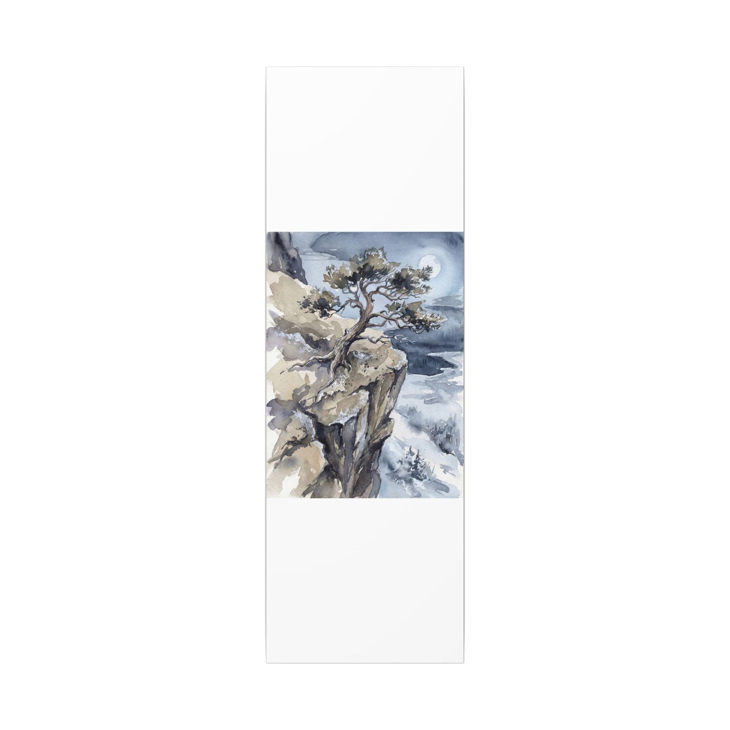 Pine Tree Canvas Art | Winter Japandi Watercolor Art