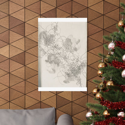 Mono No Aware Shadow Play Wall Art Print - Japandi Minimal Line