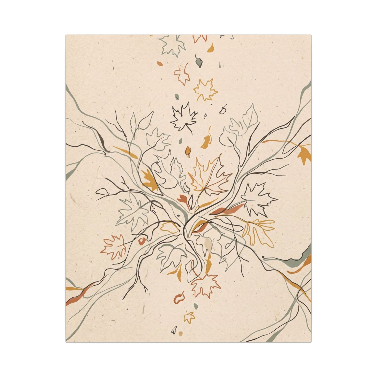 Warm Shadow Play Canvas Art - Minimal Line Japandi