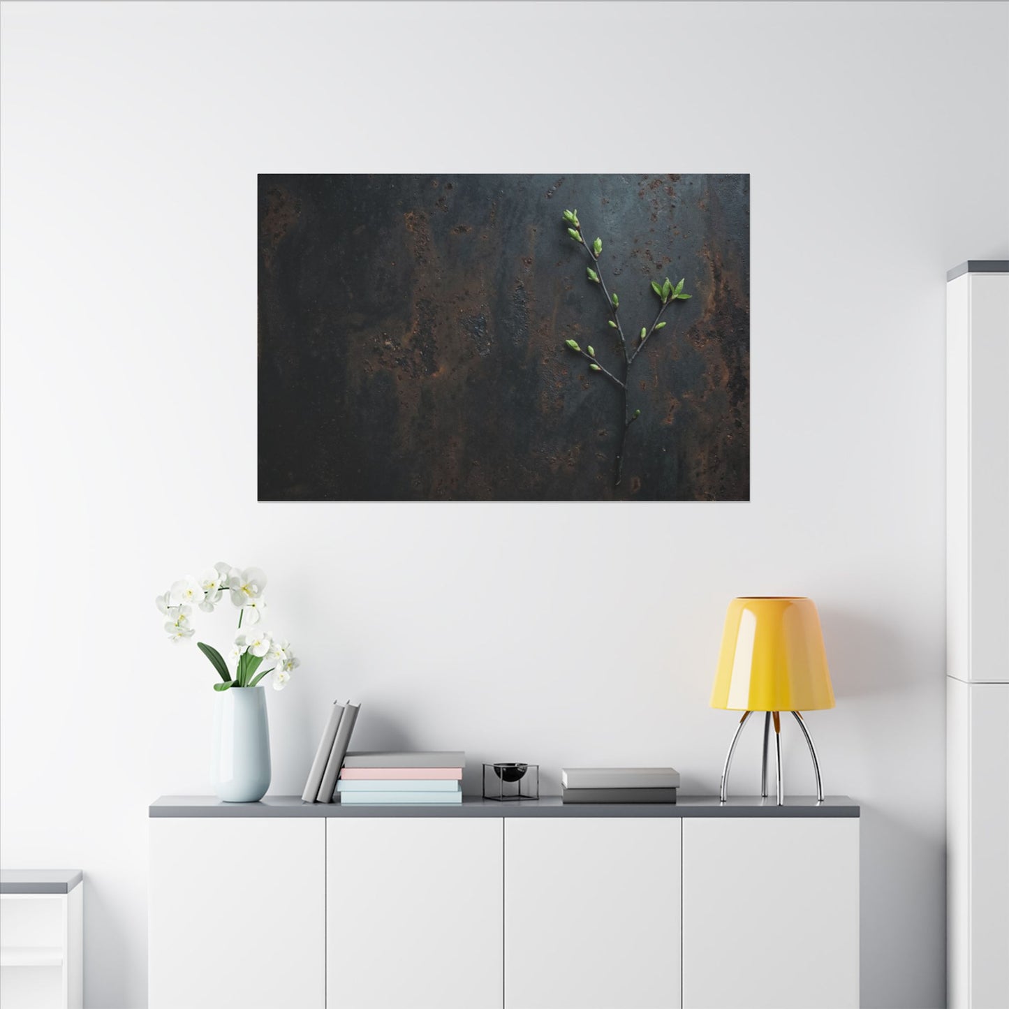 Rust Patina Moody Minimal Canvas Art | Moody Dark Japandi Art
