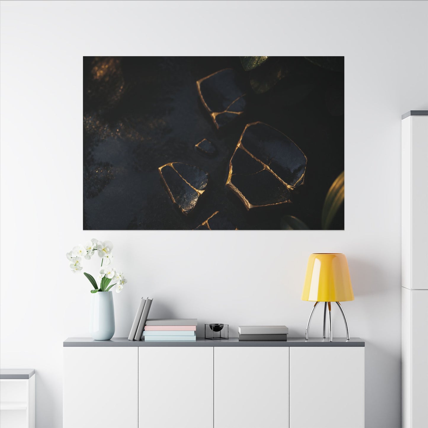 Summer Broken Pottery Moody Minimal Canvas Art | Atmospheric Decor