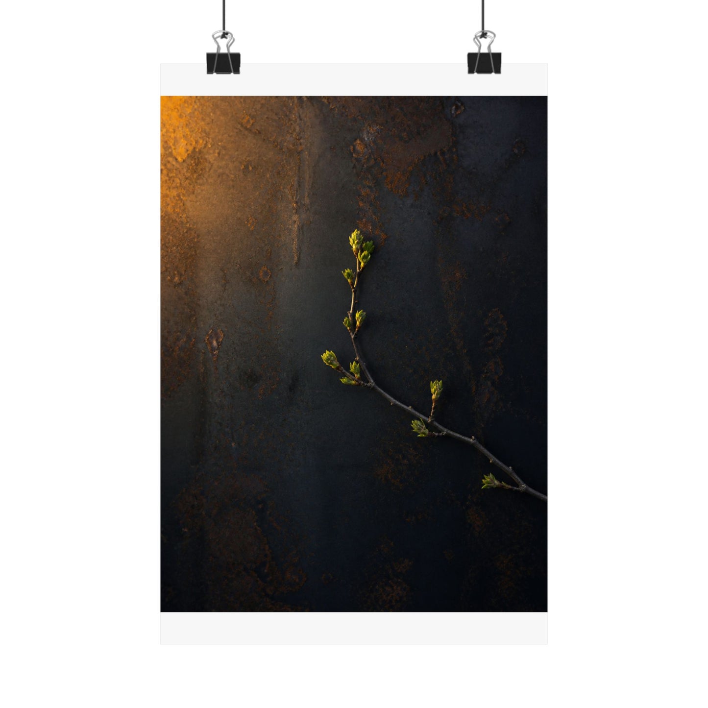 Bold Rust Patina Wall Art Print - Moody Minimal Dark Japandi