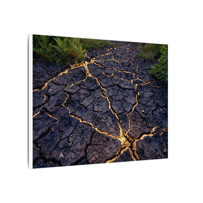 Cracked Earth Canvas Art | Summer Kintsugi Crackle Gold Art