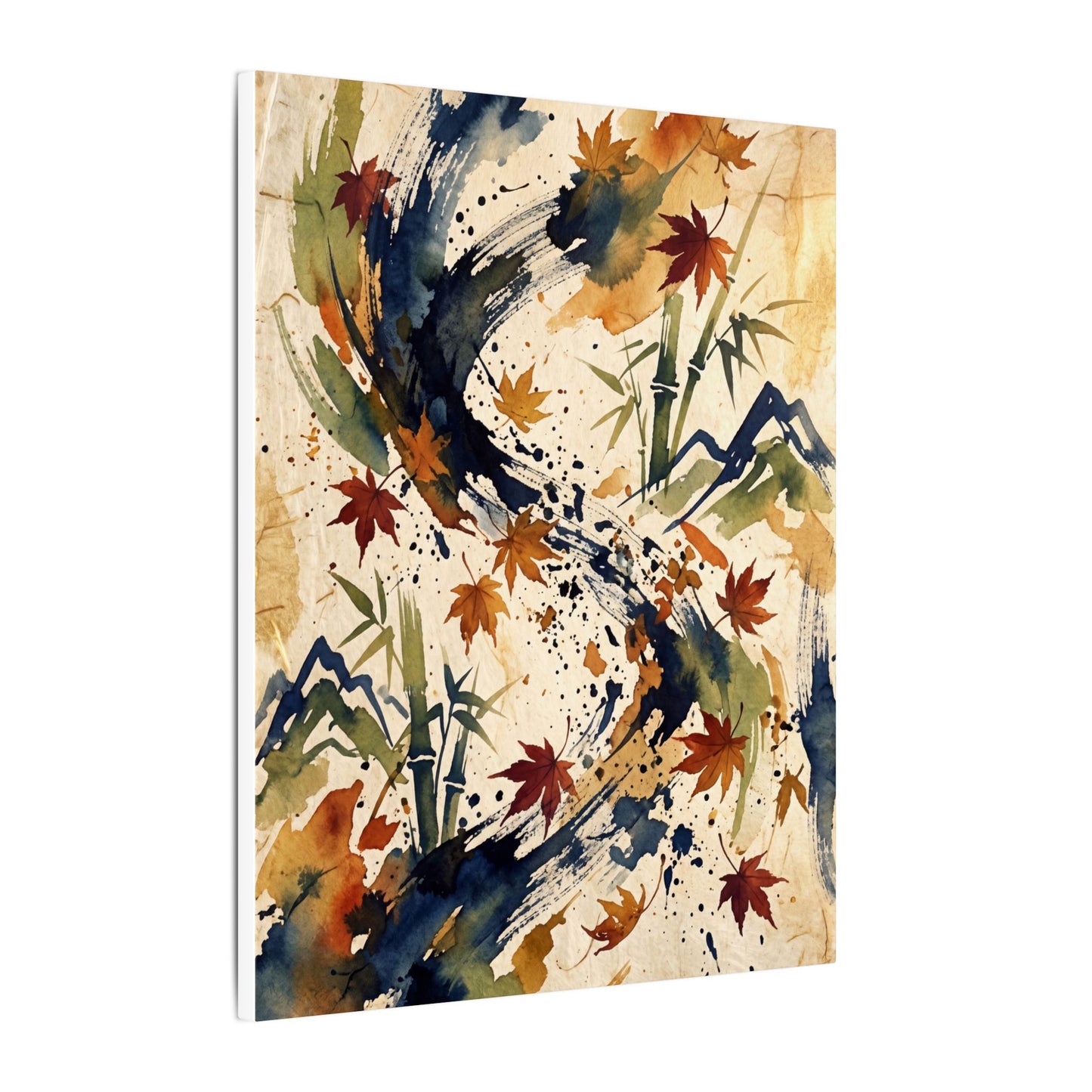 Golden Hour Ink Brushstroke Canvas Art - Zen Shibui
