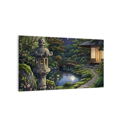 Spring Moonlit Garden Gold Vein Canvas Art | Resilient Decor