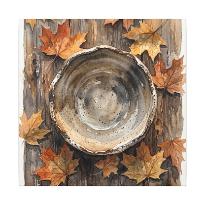 Ma Ceramic Bowl Canvas Art - Japandi Watercolor
