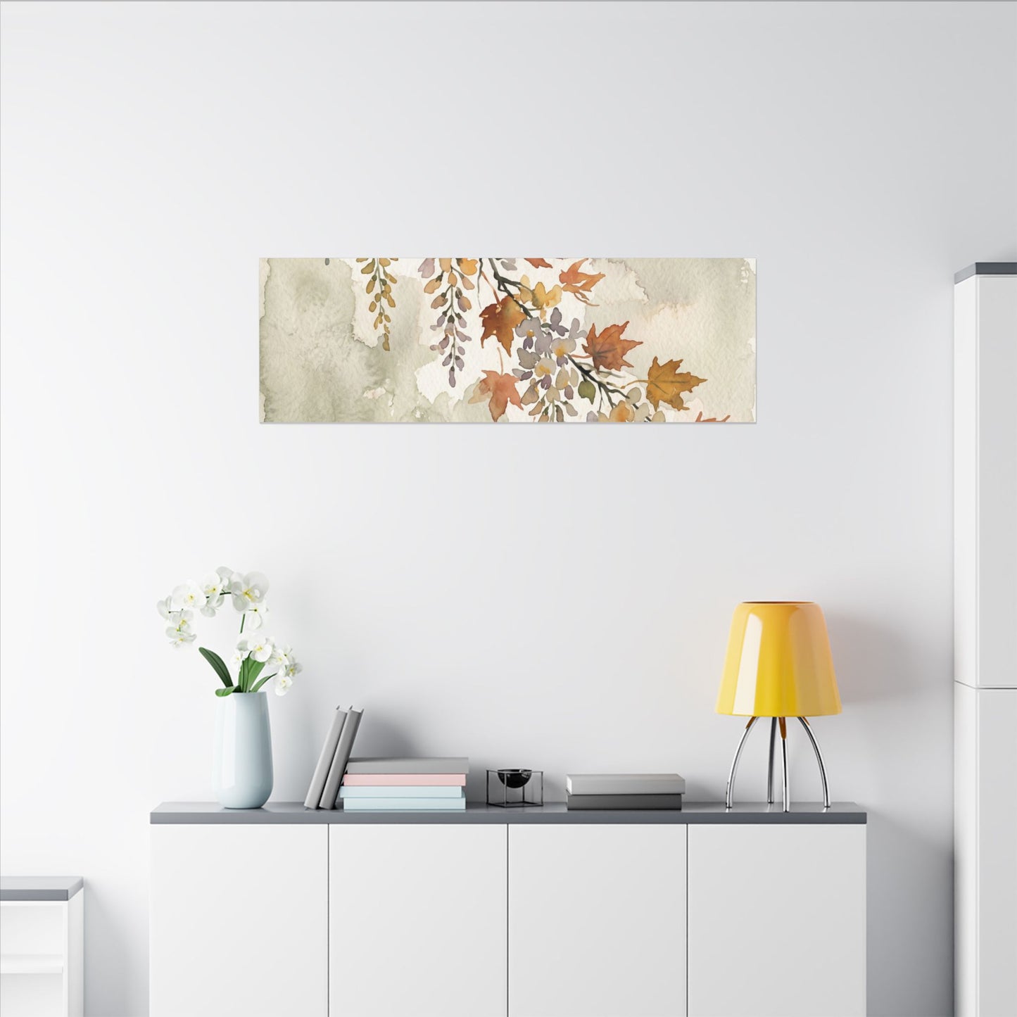 Ma Wisteria Canvas Art - Japandi Watercolor