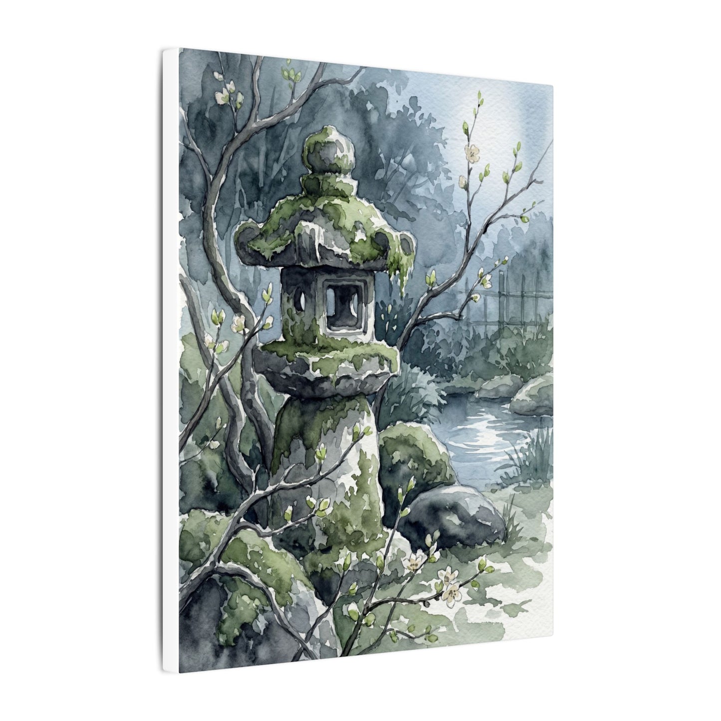 Moonlight Stone Lantern Canvas Art - Japandi Seijaku