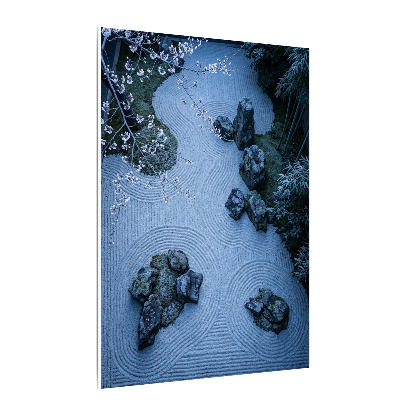 Contemplative Cherry Blossom Canvas Art - Karesansui Zen