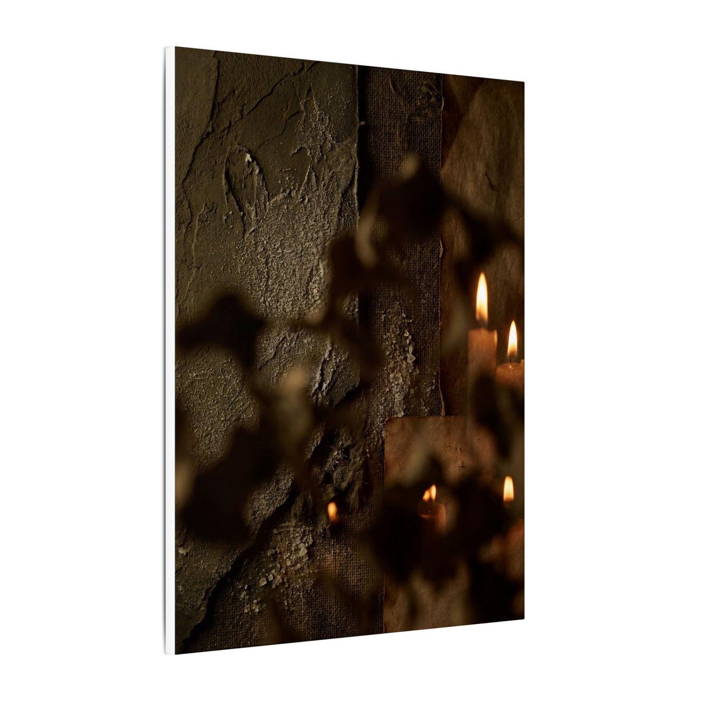 Shadow Play Dark Texture Canvas Art | Moody Dark Japandi Art