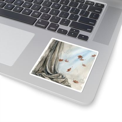 Silk Drape Watercolor Sticker | Elegant Japandi Art Art Print