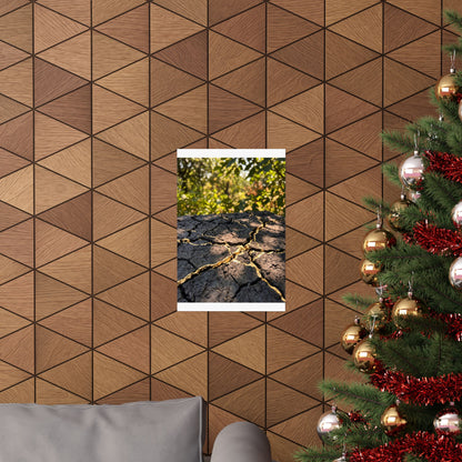 Cracked Earth Wall Art Print | Summer Kintsugi Gold Repair Art