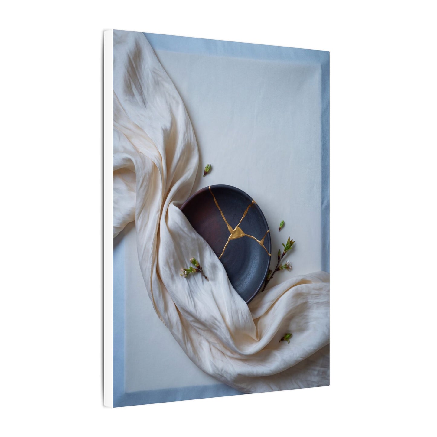 Ma Silk Drape Canvas Art - Kintsugi Gold Repair