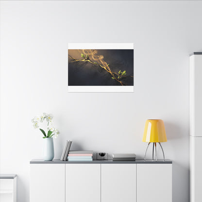 Spring Incense Smoke Gold Vein Canvas Art | Healing Decor