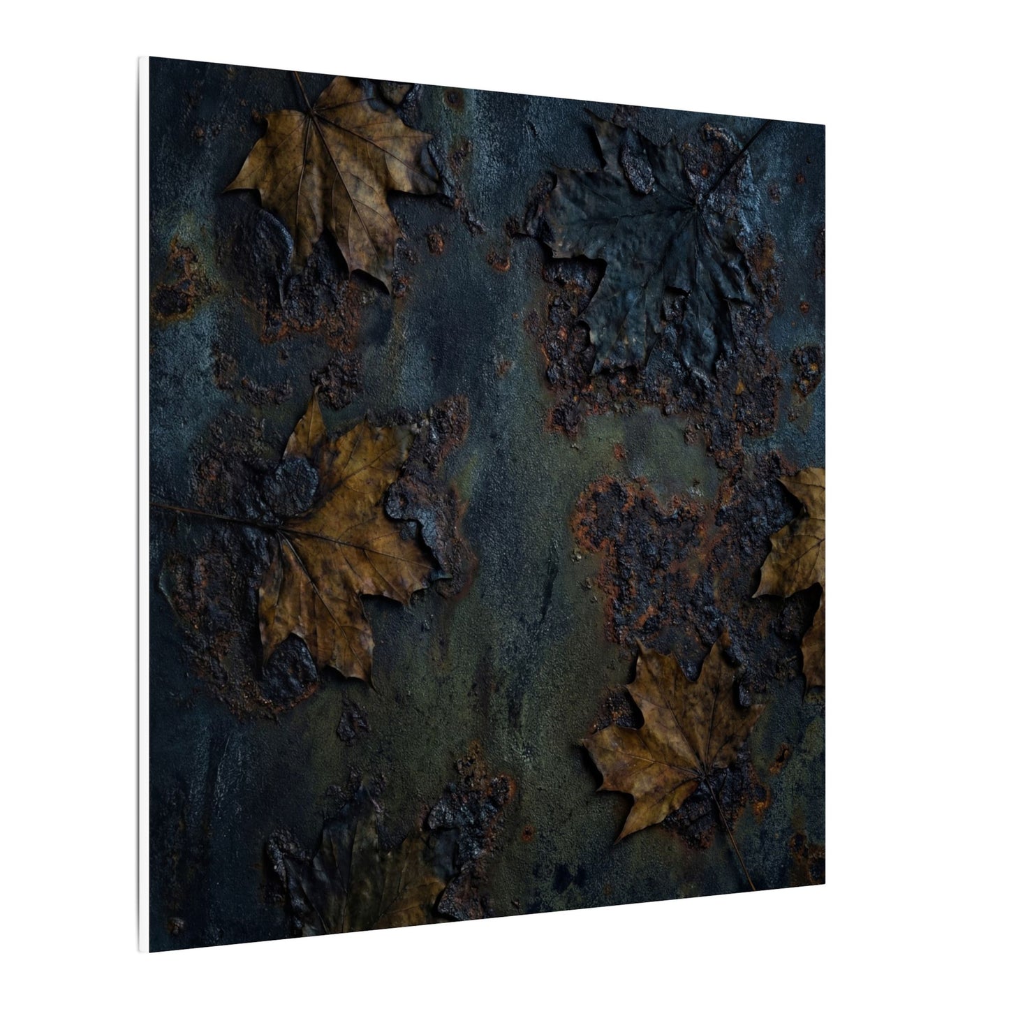 Shibui Rust Patina Canvas Art - Dark Japandi Charcoal Ink