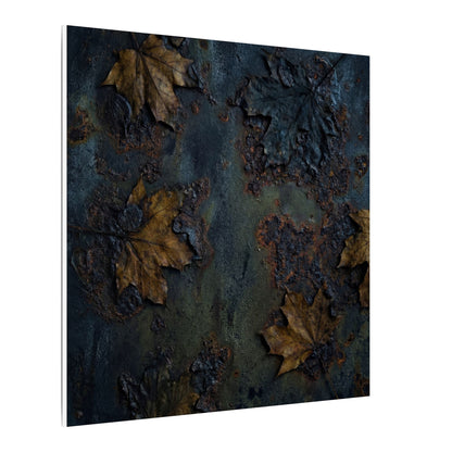 Shibui Rust Patina Canvas Art - Dark Japandi Charcoal Ink