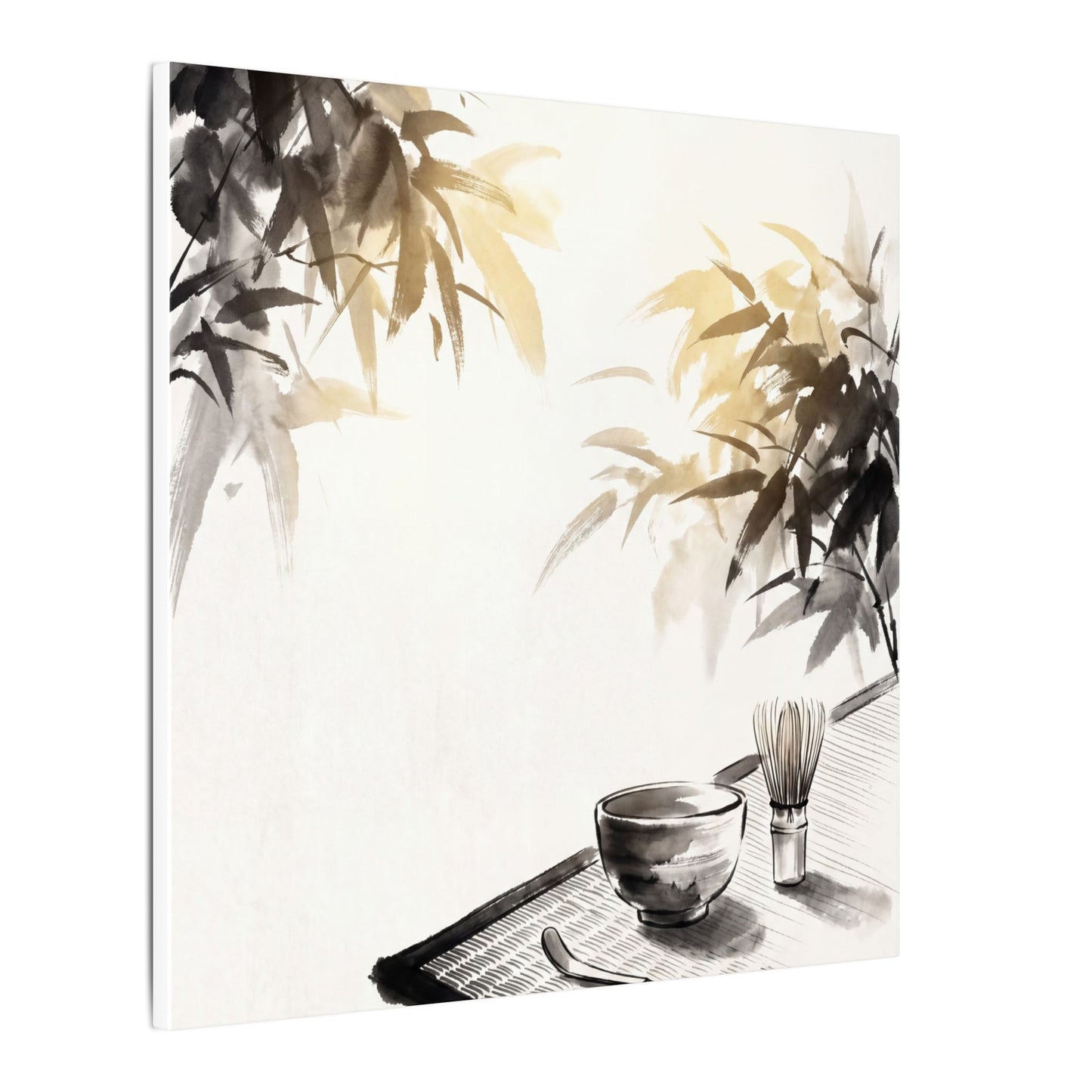 Tea Ceremony Sumi E Canvas Art | Serene Zen Art